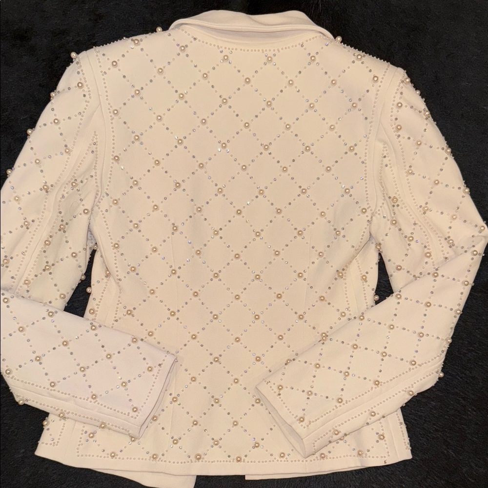 House of CB Ivory Blazer with Pearls and crystals. - Picture 12 of 14